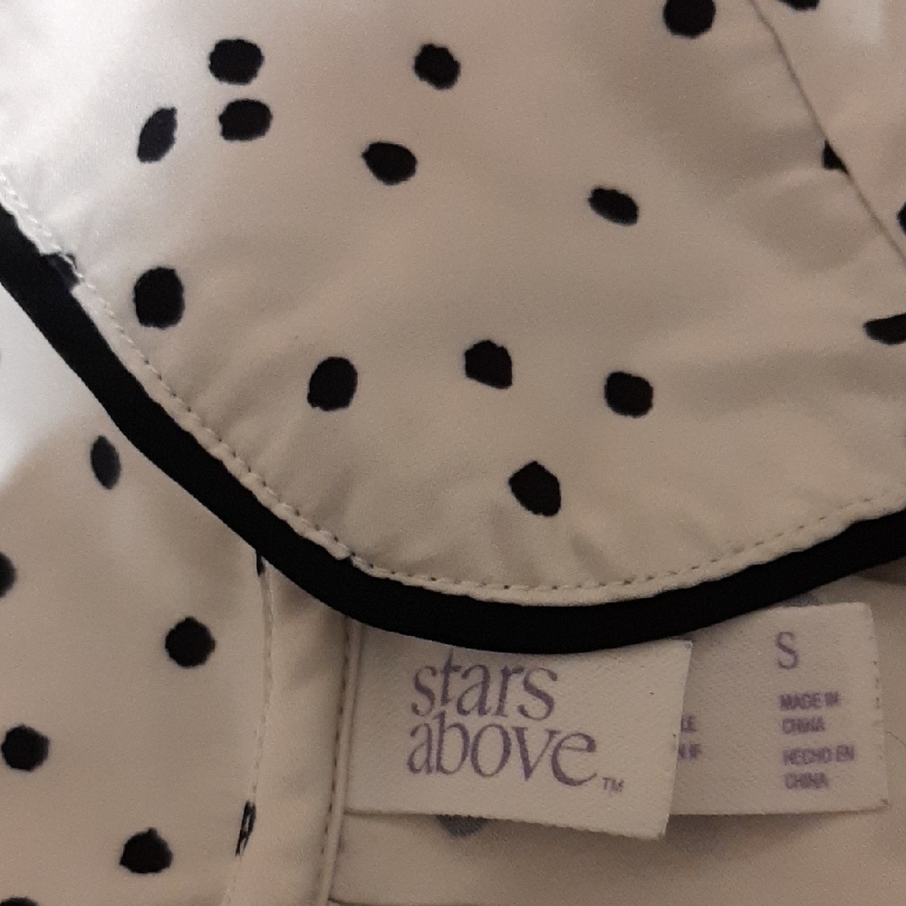 Stars Above  Pajama Set - White with Black Dots - Picture 2 of 5
